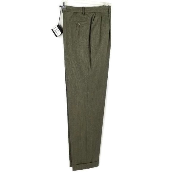 Giorgio's Of Palm Beach Green Micro-Stripe Wool Dress Pants Womens Size 6 - Picture 3 of 14